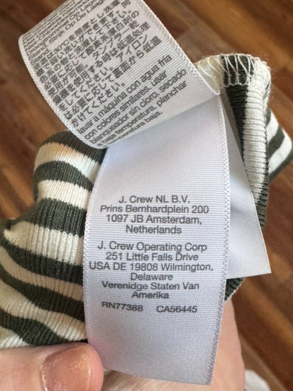 Madewell Button-Front V-Neck Tee Striped Olive Cream Ribbed Size S - Picture 11 of 13